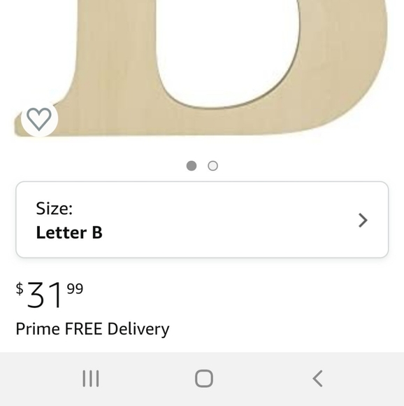 24" Wood Letter B - Picture 3 of 6